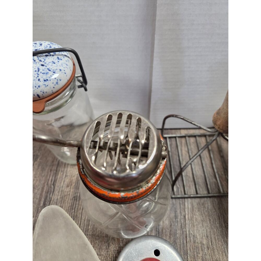 Vintage Antique Primitive Kitchen Accessories Decor Lot Wheaton Jar Bromwells - Picture 4 of 9